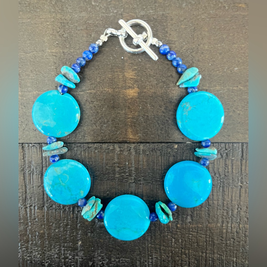 Gorgeous Handmade Natural Turquoise Bracelet.